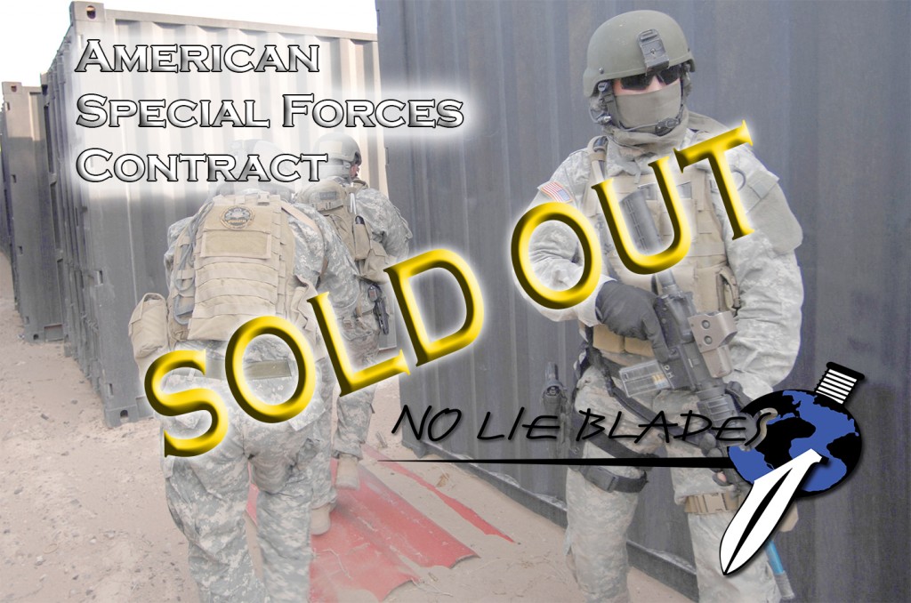 No Lie Blades has officially been awarded and sold out a 5 day Tactical combat course to an American Special Forces Command. No Lie Blades is a global leader in Edged Weapons and Tactical combat in close fighting. 